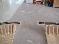 Shows table with bridge missing so it can slide past the tree